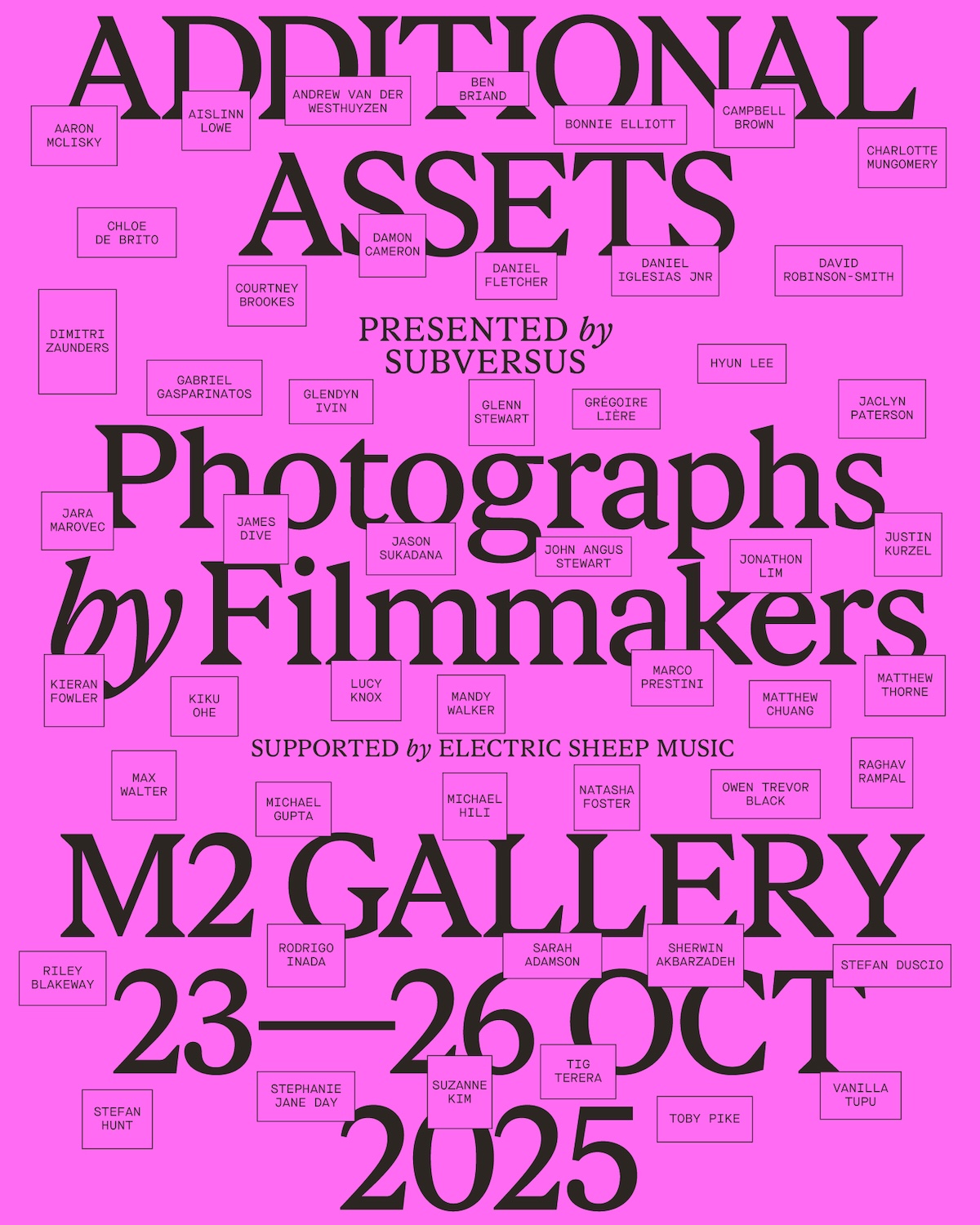 Additional Assets: Photographs by Filmmakers returns to m2 Gallery in Sydney, 23–26 October