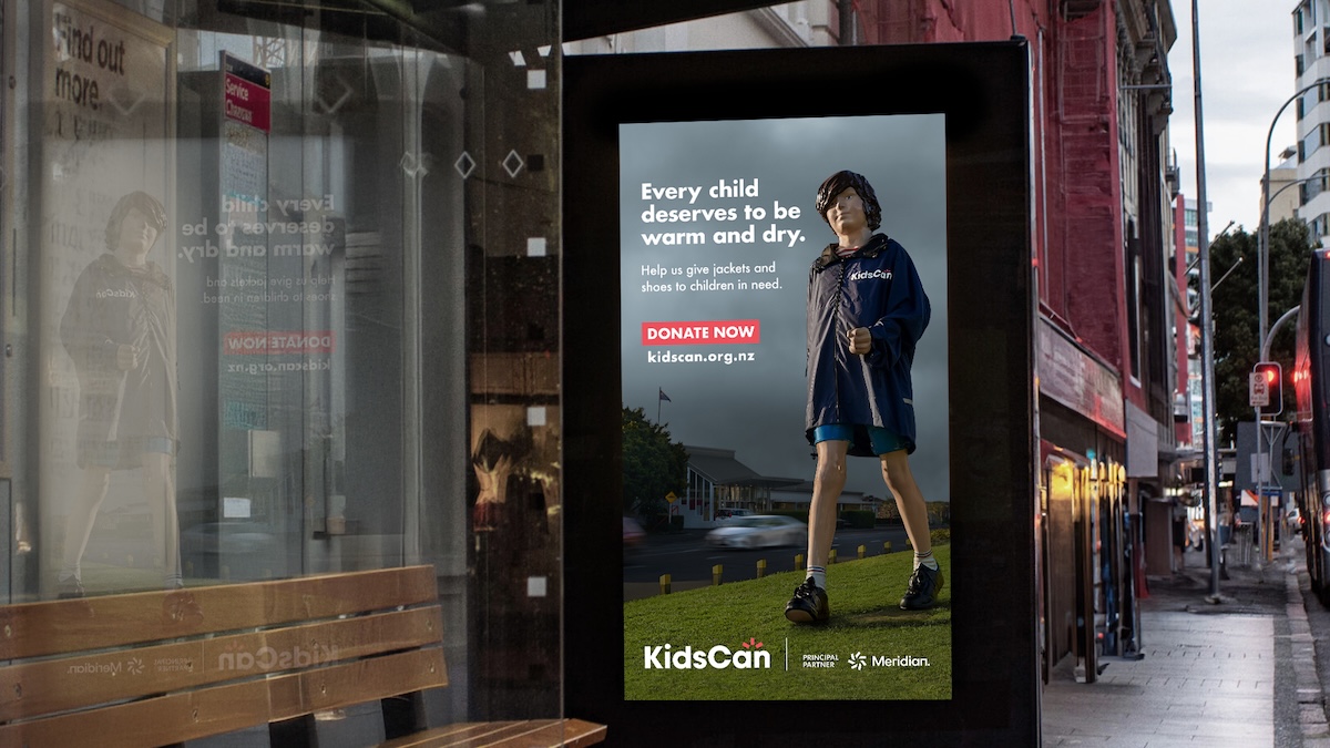 KidsCan dresses landmark artwork to highlight child hardship in NZ in new work via Droga5 ANZ