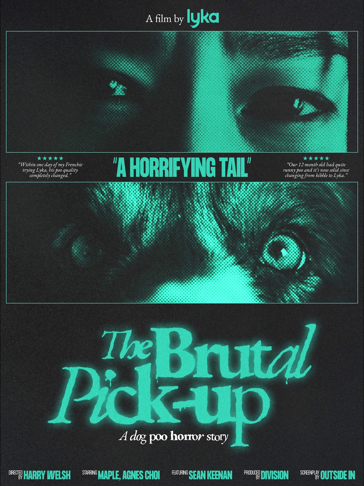 Lyka launches a mini horror movie about bad doggie doo doo via OUTSIDE IN and DIVISION 